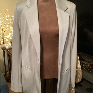 Calvin Klein Women's Cream Colored Houndstooth Blazer.